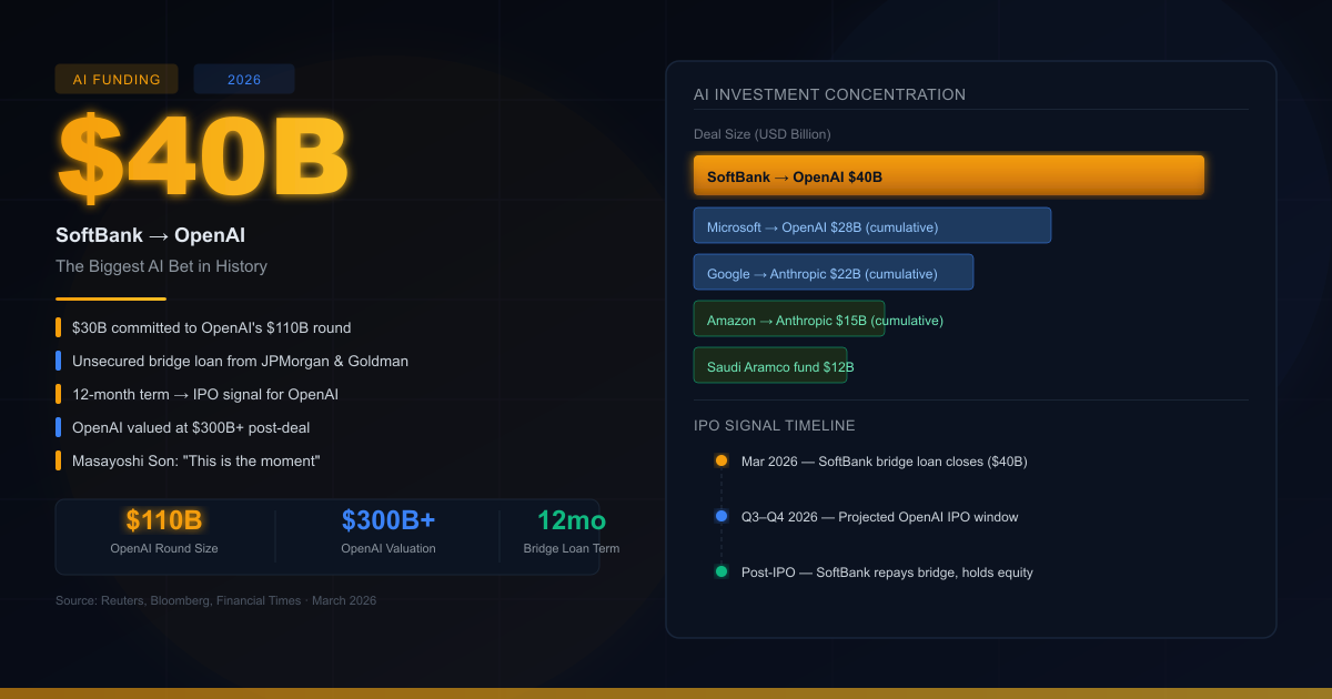 SoftBank's $40 Billion OpenAI Gamble: What It Signals for the AI Industry in 2026