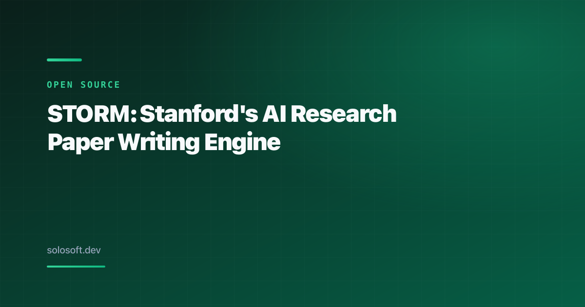 STORM: Stanford's AI Research Paper Writing Engine
